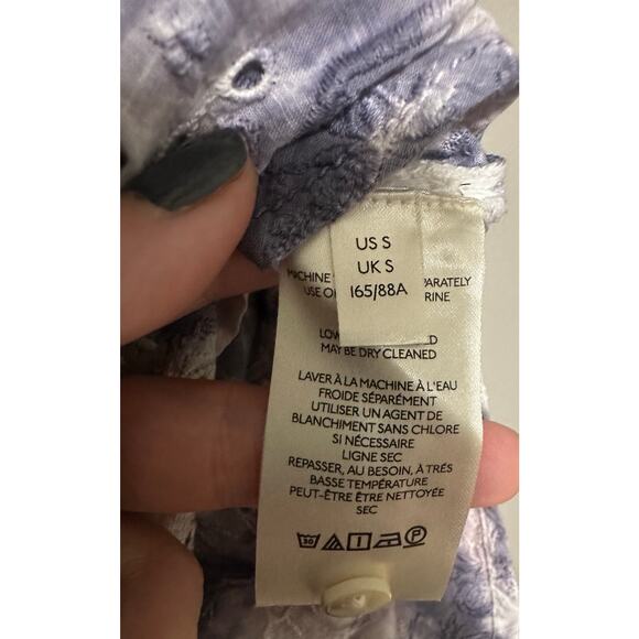 Pilcro Anthropologie The Cate Tie Dye Embroidered Button Down Blouse Size Small - Picture 10 of 11